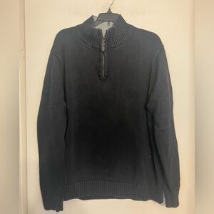 L.L Bean men’s XL 1/4 zip black mock neck 100% cotton sweater.